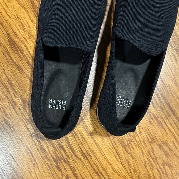*EILEEN FISHER* Black Embrace Recycled Stretch Knit Slip-On Loafers Size 9.5 main image 11
